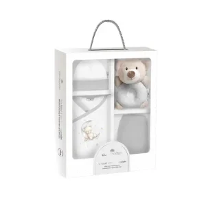 SET ZA BEBU + ZVEČKA MEDO SIVI 0-6 MJESECI
