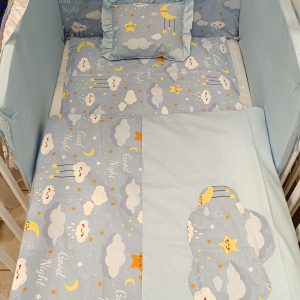 POSTELJINA 6 ELEMENATA OBLAČIĆI PLAVA