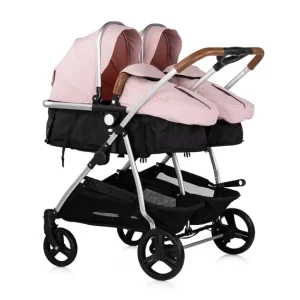 KOLICA ZA BLIZANCE ILI DVOJE DJECE CHIPOLINO DUO SMART PINK MARSHMELLOW 3U1