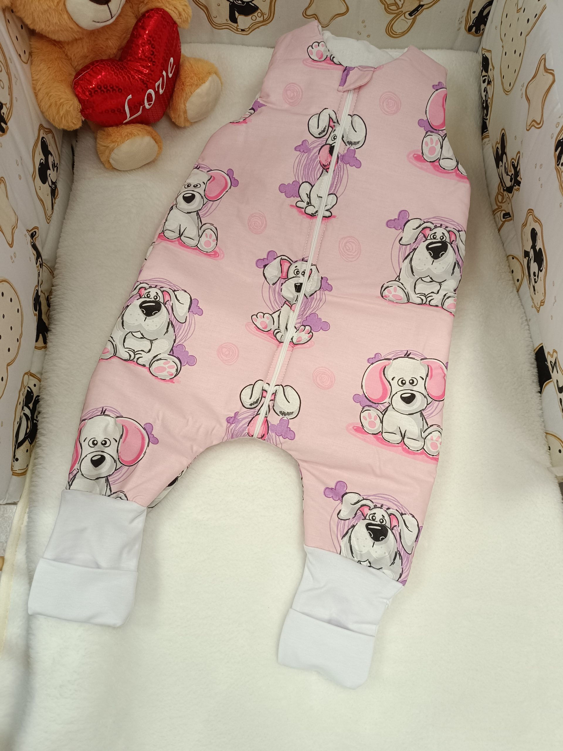 ZIMSKA VREĆA ZA SPAVANJE S NOGAMA PSIĆ ROZA