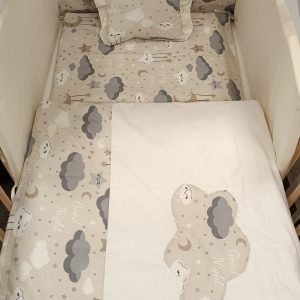 POSTELJINA ZA KREVETIĆ OBLAČIĆI BEŽ 7/1