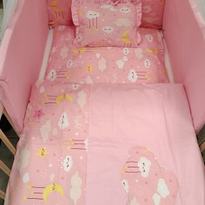 POSTELJINA ZA KREVETIĆ OBLAČIĆI ROZA 7/1