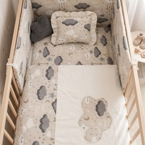 POSTELJINA ZA KREVETIĆ OBLAČIĆI BEŽ 7/1