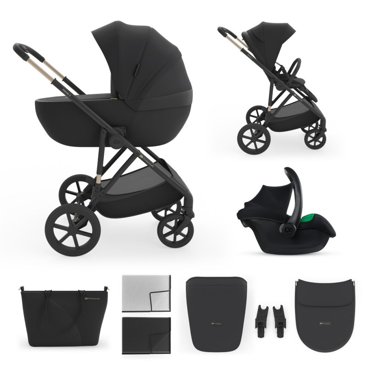 KOLICA KINDERKRAFT PRIME 3 BLACK 3U1