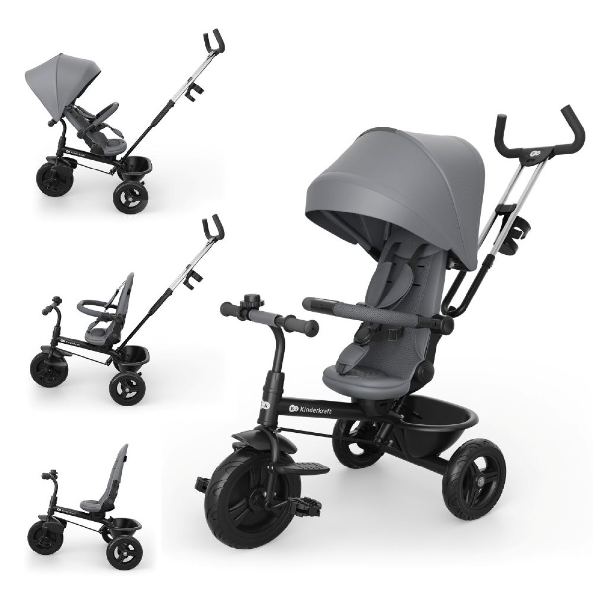 TRICIKL KINDERKRAFT ASTON 2 PLUS GREY