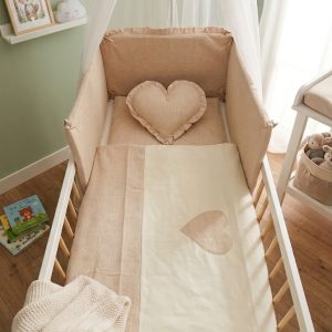 POSTELJINA ZA KREVETIĆ SRCE BEŽ 7/1